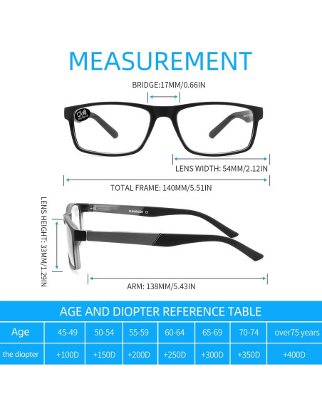 Gafas de lectura DONGDI 4 Pack Anti Luz Azul 0.75 Gafas de lectura DONGDI 4 Pack Anti Luz Azul 0.75