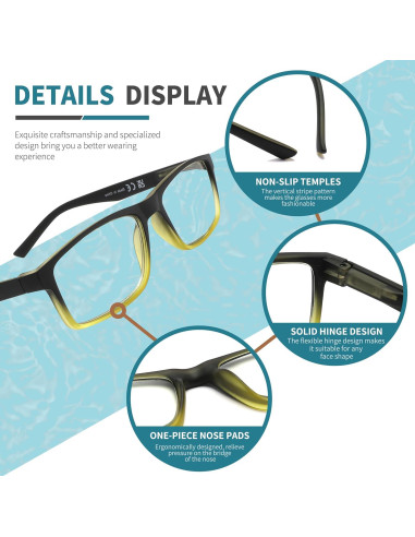 Gafas de lectura DONGDI anti luz azul UV400 1.25