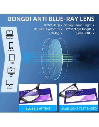 Gafas de lectura DONGDI 5 pack anti luz azul 2.50