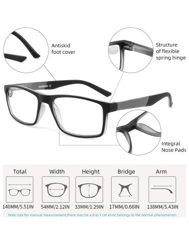 Gafas de lectura DONGDI 4 pack anti luz azul UV400