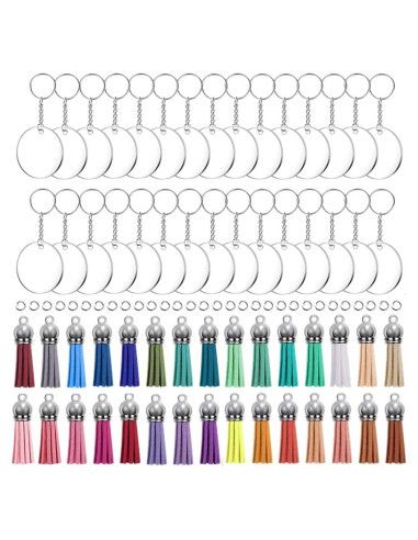 Kit de Llaveros Acrílicos 120PCS Kingforest - DIY Manualidades