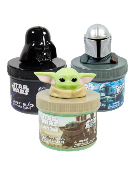 Kit de Slime Star Wars - 3 Frascos de 226.8g (Vader, Mando, Grogu) Kit de Slime Star Wars - 3 Frascos de 226.8g (Vader, Mando, Grogu)