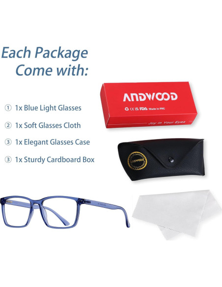 Gafas Anti-Luz Azul ANDWOOD AR002 Unisex Marco Grande Gafas Anti-Luz Azul ANDWOOD AR002 Unisex Marco Grande