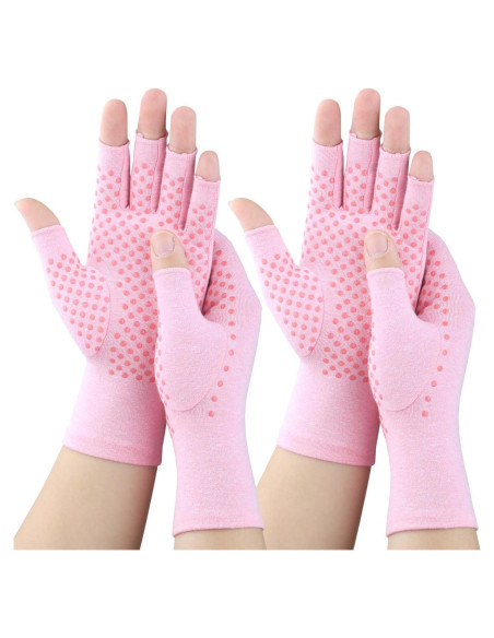 Guantes de Compresión Tiny Chou para Artritis - 2 Pares Rosa Guantes de Compresión Tiny Chou para Artritis - 2 Pares Rosa