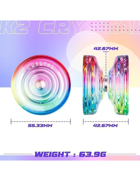 Yoyo MAGICYOYO K2 Paquete 3 Cristal y Cuerdas para Niños Yoyo MAGICYOYO K2 Paquete 3 Cristal y Cuerdas para Niños