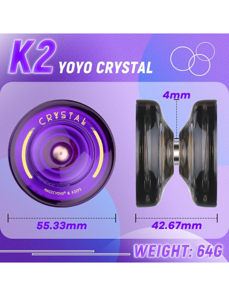 Yoyo MAGICYOYO K2 Cristal Paquete 2 Niños y Adultos Yoyo MAGICYOYO K2 Cristal Paquete 2 Niños y Adultos