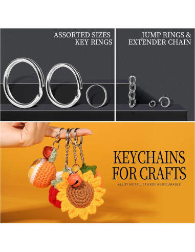 Kit de Llaveros 265PCS LEOBRO con Clips y Anillos de Metal