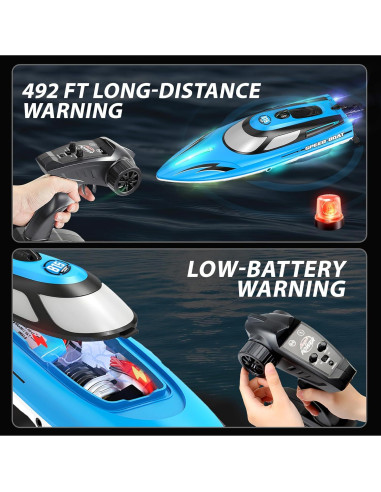 Barco RC BEZGAR HJ815 36cm 25 KMH Impermeable Azul
