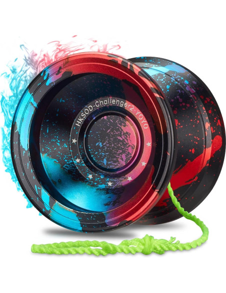 Yo-Yo Profesional HKSOD Metal 64g para Trucos - Negro Azul Rojo Yo-Yo Profesional HKSOD Metal 64g para Trucos - Negro Azul Rojo