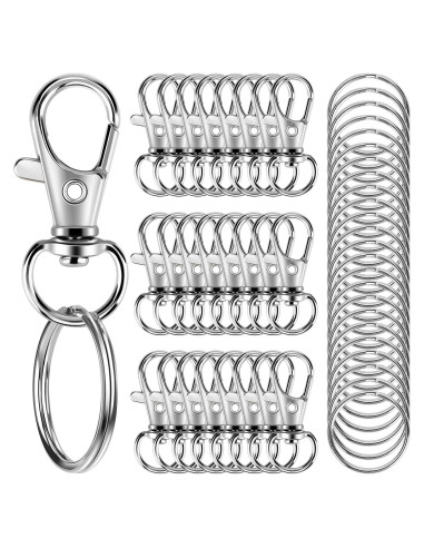 Kit 50PCS Cierres de Langosta y Anillos de Llave Rysent