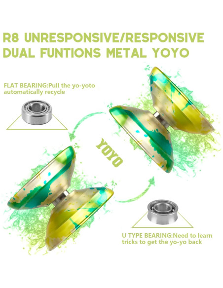 Yo-yo Profesional WATIEOBOO R8 Metal para Principiantes Yo-yo Profesional WATIEOBOO R8 Metal para Principiantes