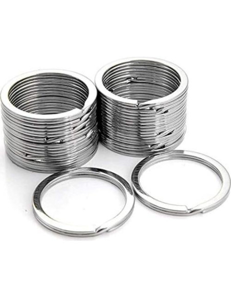 KINGFOREST 100 Anillos de Llave de Metal 25mm Plateados KINGFOREST 100 Anillos de Llave de Metal 25mm Plateados