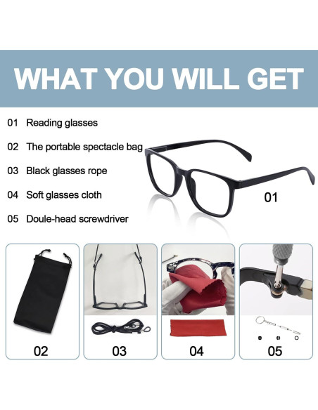 Gafas de Lectura OCCI CHIARI XL 3.0x Negro para Hombres Gafas de Lectura OCCI CHIARI XL 3.0x Negro para Hombres