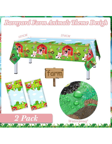 171 Piezas Fiesta Temática Animales de Granja Pajean