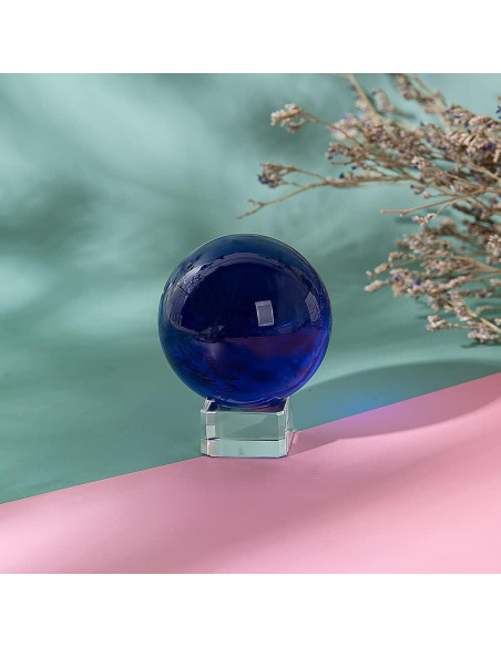 Bola de Cristal K9 50mm LONGWIN con Soporte Azul Bola de Cristal K9 50mm LONGWIN con Soporte Azul