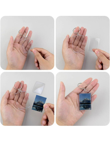 6 Llaveros Acrílicos Transparentes para Foto Personalizados