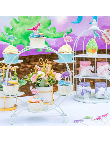 WERNNSAI 36 Pcs Decoraciones de Cupcake Dinosaurio Fiesta WERNNSAI 36 Pcs Decoraciones de Cupcake Dinosaurio Fiesta