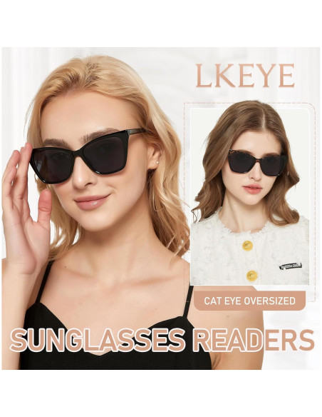Gafas de lectura LKEYE estilo gato ojo solar 1.0D Gafas de lectura LKEYE estilo gato ojo solar 1.0D