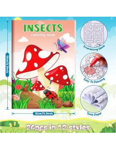 BenLouis 24 Libros para Colorear Insectos para Niños 2