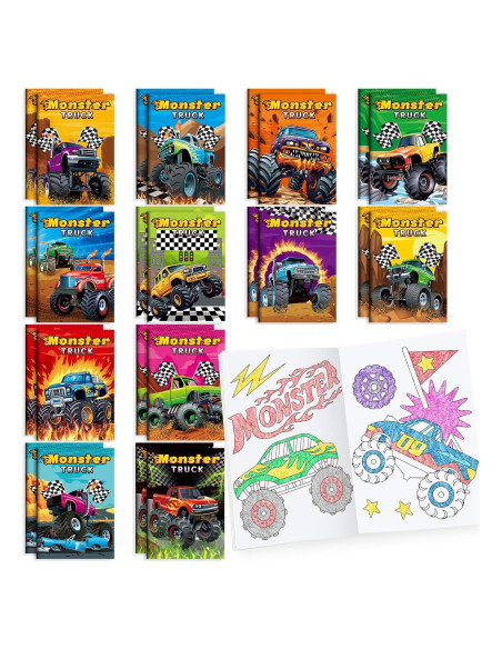 BenLouis 24 Libros para Colorear Camiones Monstruo Niños BenLouis 24 Libros para Colorear Camiones Monstruo Niños