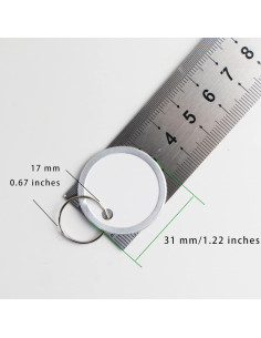 Etiquetas de Metal KAKAMINA 180 Piezas Blancas 31mm 2