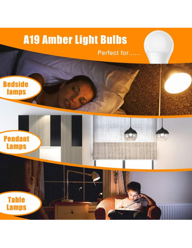 Bombillas LED Ámbar Neporal 4PK 9W Luz Suave 1800K