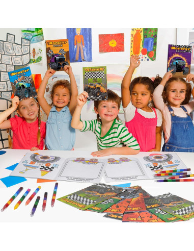 BenLouis 24 Libros para Colorear Camiones Monstruo Niños