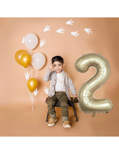 Globo Metálico Gigante Dorado 101,6 cm Número 2 para Fiesta Globo Metálico Gigante Dorado 101,6 cm Número 2 para Fiesta