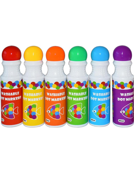 Marcadores de Puntos Yuanhe - 6 Colores Lavables para Niños Marcadores de Puntos Yuanhe - 6 Colores Lavables para Niños