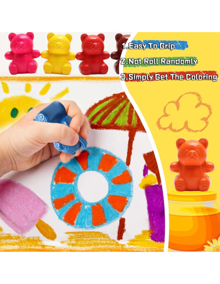 Crayones Netholid Oso 10 Colores Lavables No Tóxicos Crayones Netholid Oso 10 Colores Lavables No Tóxicos
