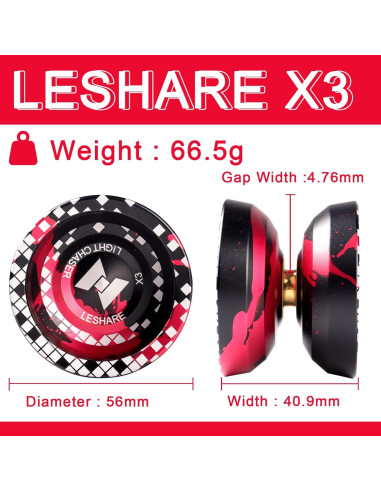 Yoyo No Responsivo JOLESHARE X3 Rojo Negro Profesional