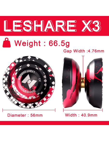 Yoyo No Responsivo JOLESHARE X3 Rojo Negro Profesional Yoyo No Responsivo JOLESHARE X3 Rojo Negro Profesional