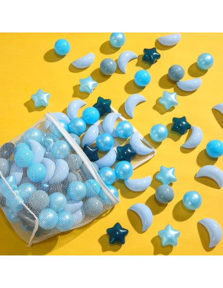Bolas de Piscina GOGOSO 100pcs Estrellas y Lunas Azul Bolas de Piscina GOGOSO 100pcs Estrellas y Lunas Azul