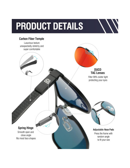 Gafas de sol DUCO Aviador Polarizadas UV 3051 Marco Negro Gafas de sol DUCO Aviador Polarizadas UV 3051 Marco Negro