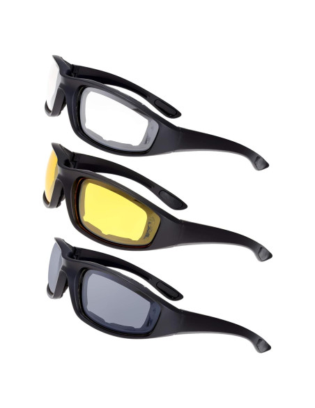 Gafas de Motocicleta The Fresh FR14 UV400 3 Lentes Acolchadas Gafas de Motocicleta The Fresh FR14 UV400 3 Lentes Acolchadas