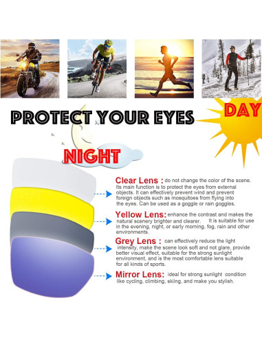 Gafas de Motocicleta The Fresh FR14 UV400 3 Lentes Acolchadas