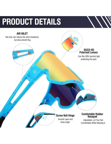 Gafas de sol polarizadas DUCO DC0023 para deportes UV400