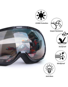 Gafas de Motocicleta 4-FQ Marco Negro Lente Clara Ajustables 2