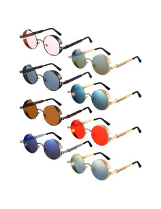 Gafas Steampunk Coume 8 Pcs Redondas Metalicas Unisex