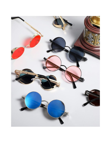 Gafas Steampunk Coume 8 Pcs Redondas Metalicas Unisex