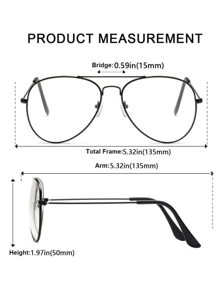 Gafas de Sol Aviador AISSWZBER Lente UV400 Clásico Gafas de Sol Aviador AISSWZBER Lente UV400 Clásico
