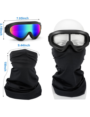 Gafas de Motocicleta 4-FQ 3-Pack Anti-Niebla UV Adultos