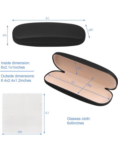 Estuche Duro para Gafas Joyberg, Paquete de 2, Negro