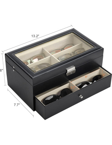 Organizador de Gafas CO-Z Negro 12 Compartimentos Cerrable