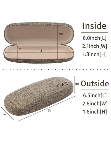 Estuche para gafas ZONLY 6 piezas duro unisex 16.5x6.5cm