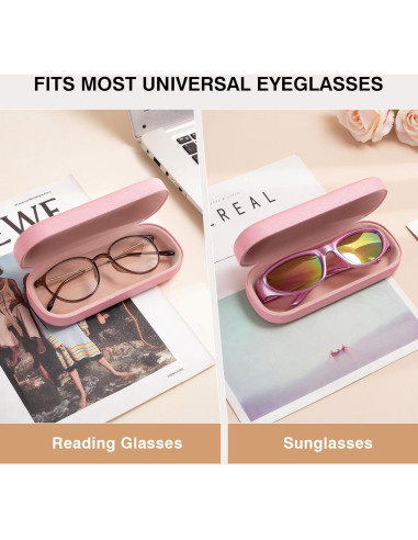 Estuche Duro para Gafas Marvolia Rosa con Paño de Limpieza