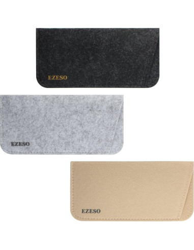 Paquete de 3 Estuches para Gafas - Fieltro Suave - Universal