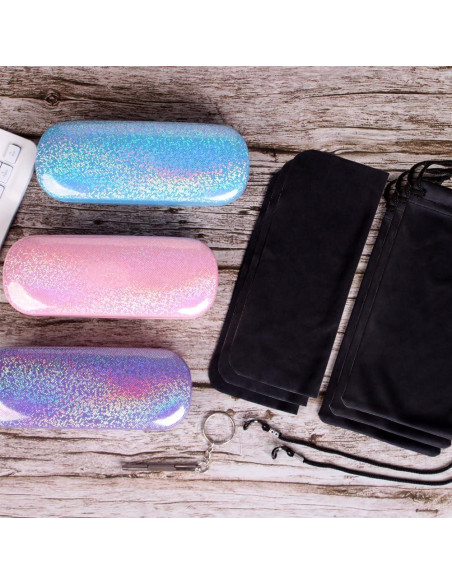 Estuches para Gafas ADBGV 3 Piezas Unisex con Paño Estuches para Gafas ADBGV 3 Piezas Unisex con Paño
