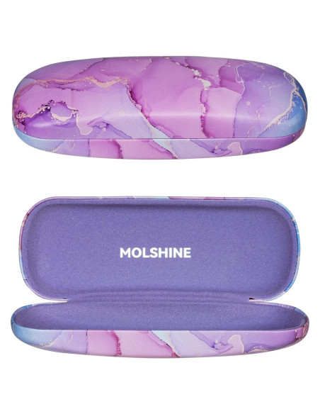Funda Dura de Cuero PU Molshine para Gafas Viaje Funda Dura de Cuero PU Molshine para Gafas Viaje