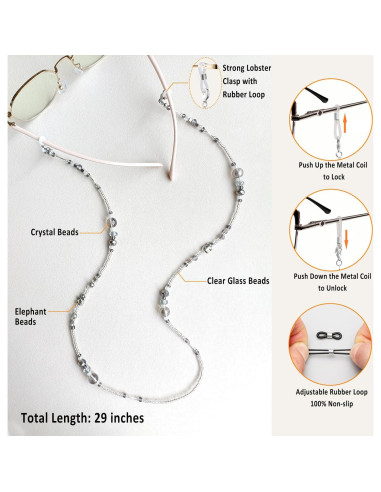 Cadena de Gafas Elegante Soporte de Cristales para Mujeres